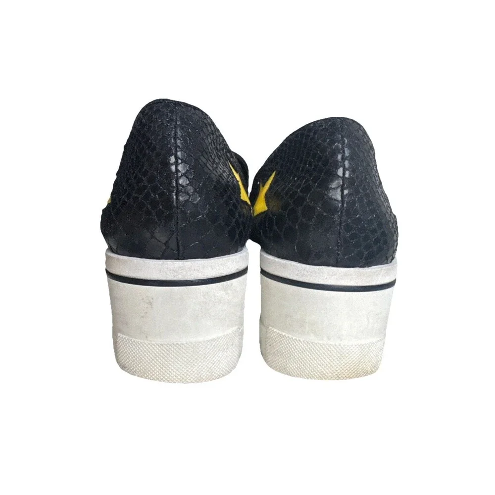 Stella McCartney Python Embossed Faux Leather Binx Star Platform Sneakers 10.5